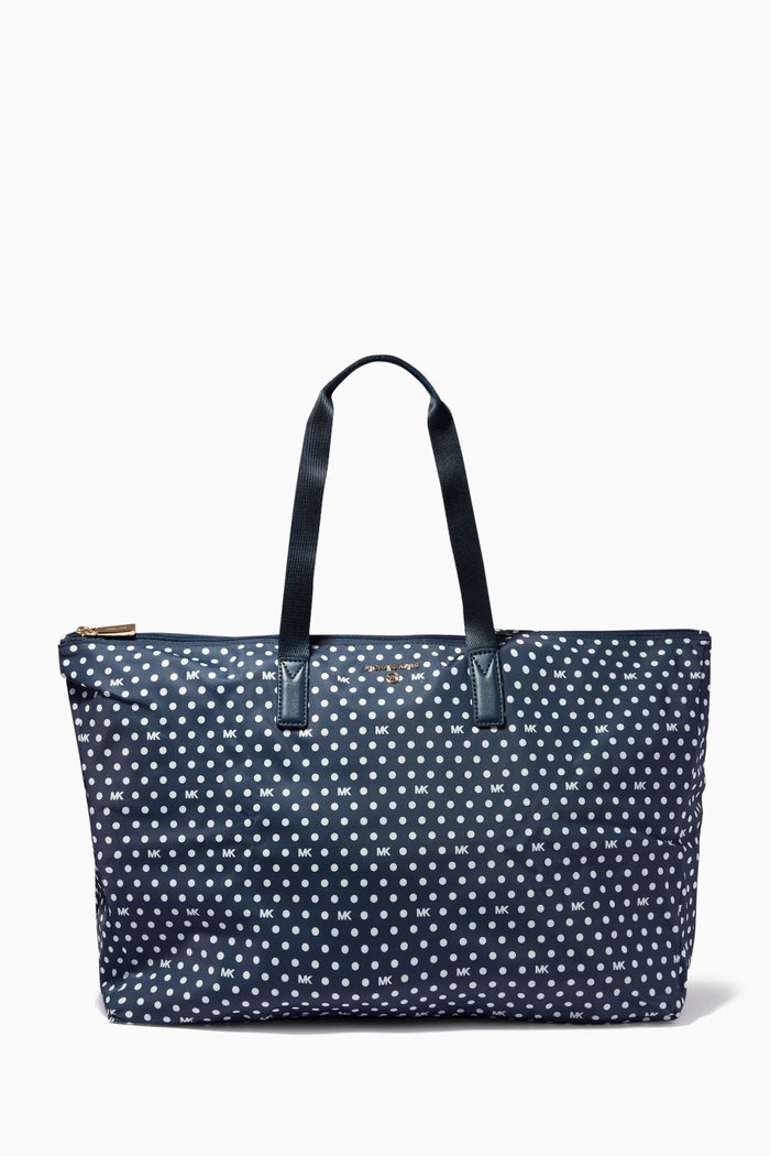 

Jet Set Travel Printed Logo Canvas Tote Bag, Blue