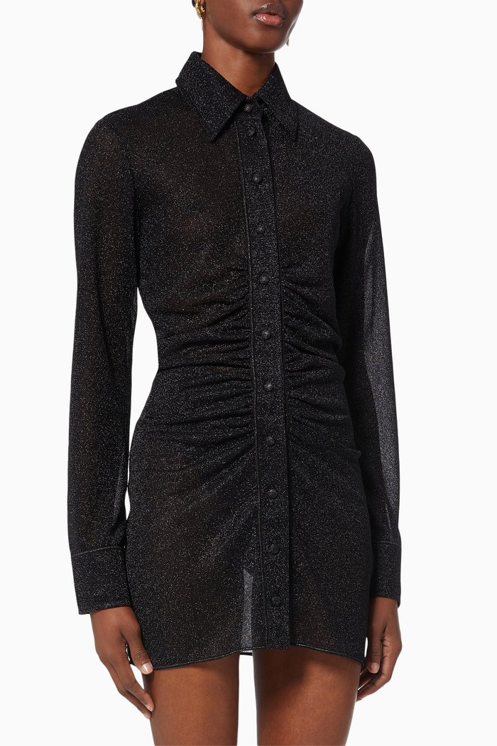 Lumiere Shirt Dress, Black