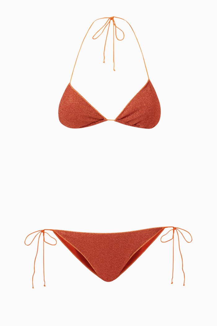 

Lumiere Bikini Set in Lurex, Orange