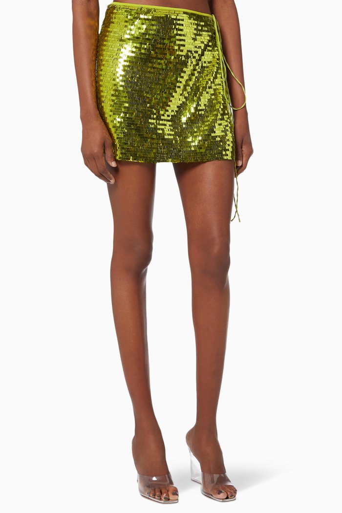 

Sequin Mini Skirt, Green