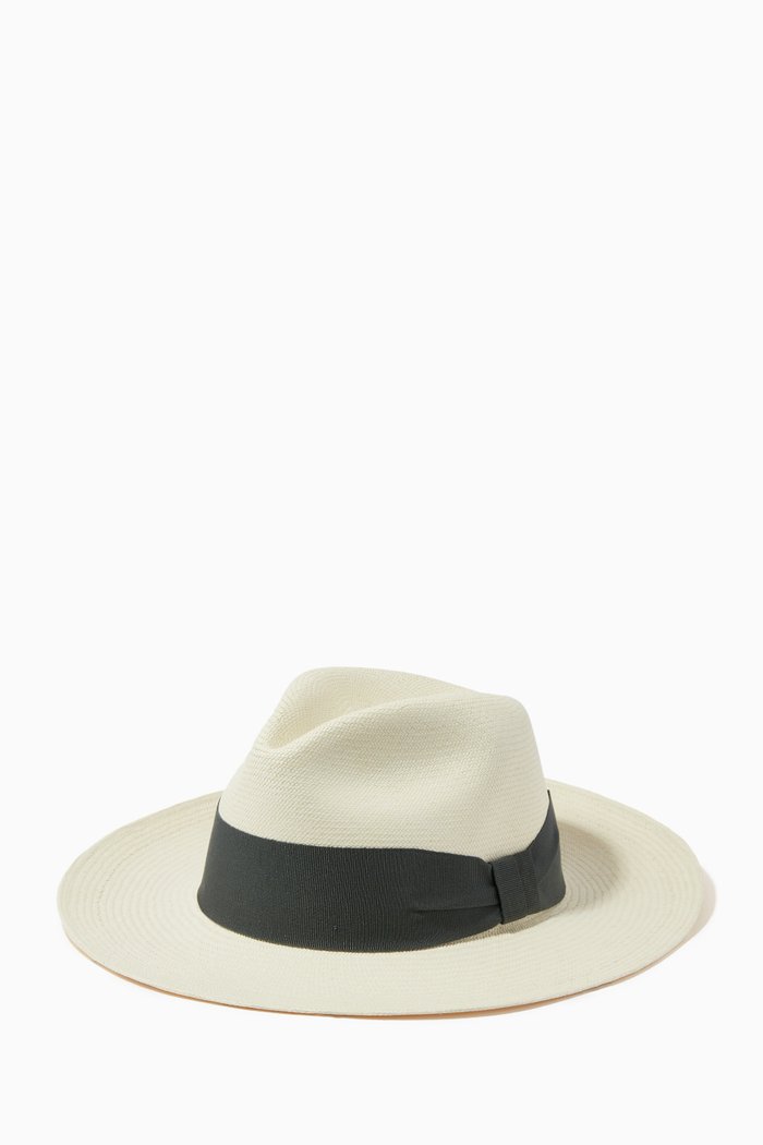 

Rafael Wide Ribbon Panama Hat, Green