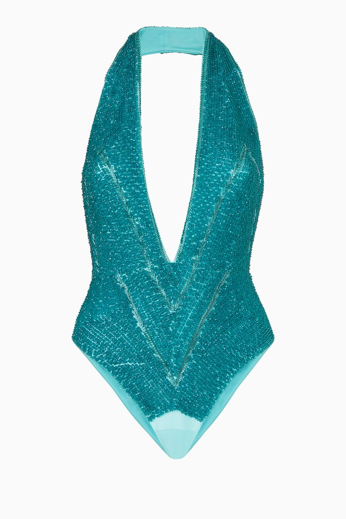

Maera Embellished Swimsuit, Blue