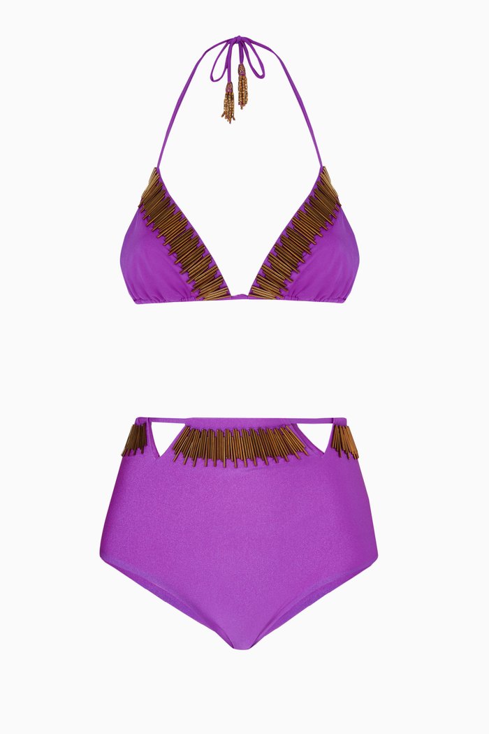 

Ibiza Embellished Bikini Set, Purple