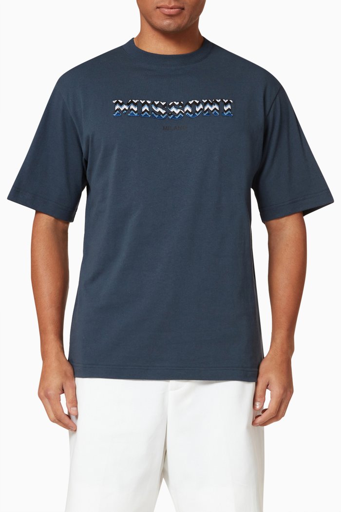 

Logo T-shirt in Cotton Jersey, Blue