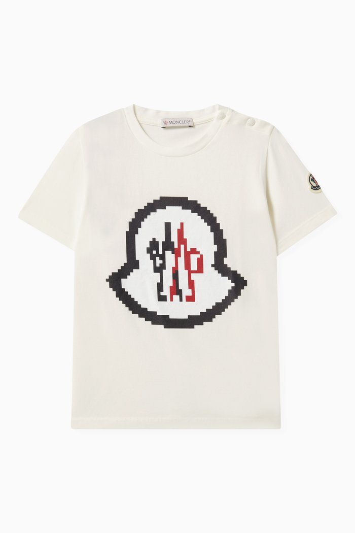 

Logo Stripe T-Shirt in Cotton Jersey, White