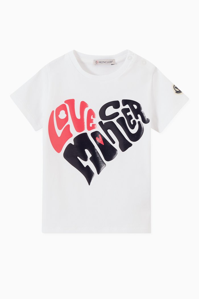 Love Moncler Print T-shirt in Jersey, White