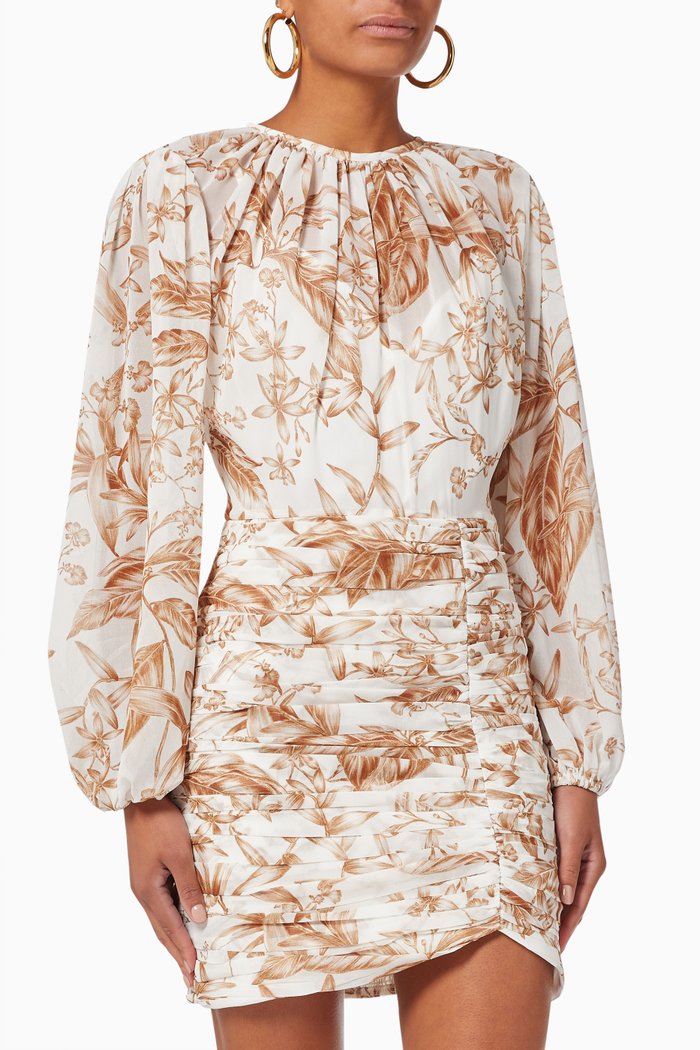 Sacred Long Sleeve Mini Dress, White