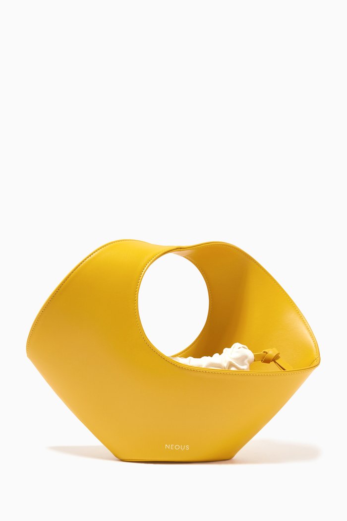 Jupiter Mini Tote Bag in Calf Leather, Yellow
