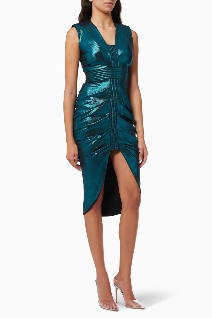 

Old Boyfriend's Dress in Metallic Jersey, Blue