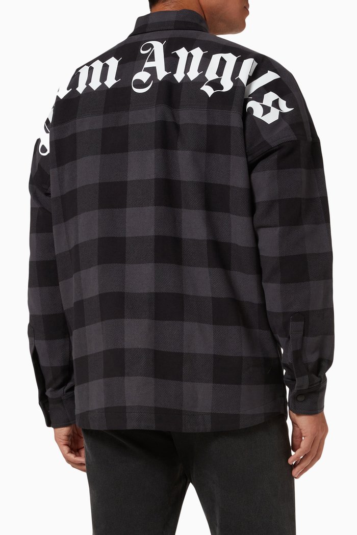 

Classic Logo Checked Overshirt in Cotton, Black