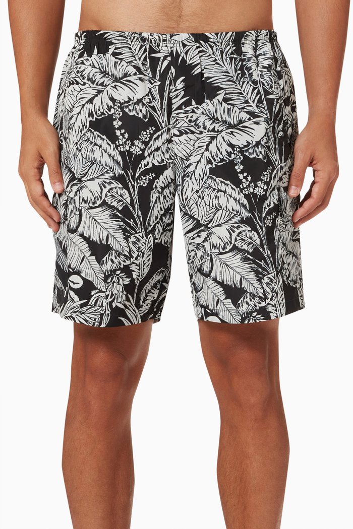 

Jungle Parrots Swim Shorts in Nylon, Black