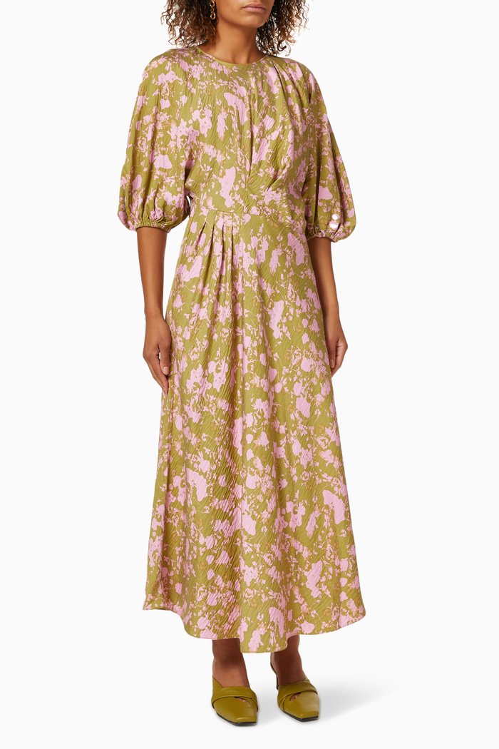 

Aubrie Flower Midi Dress, Pink