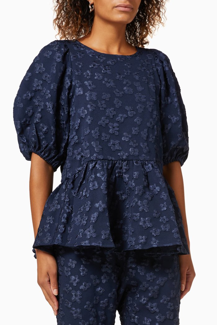 

Liw Floral Peplum Top, Blue