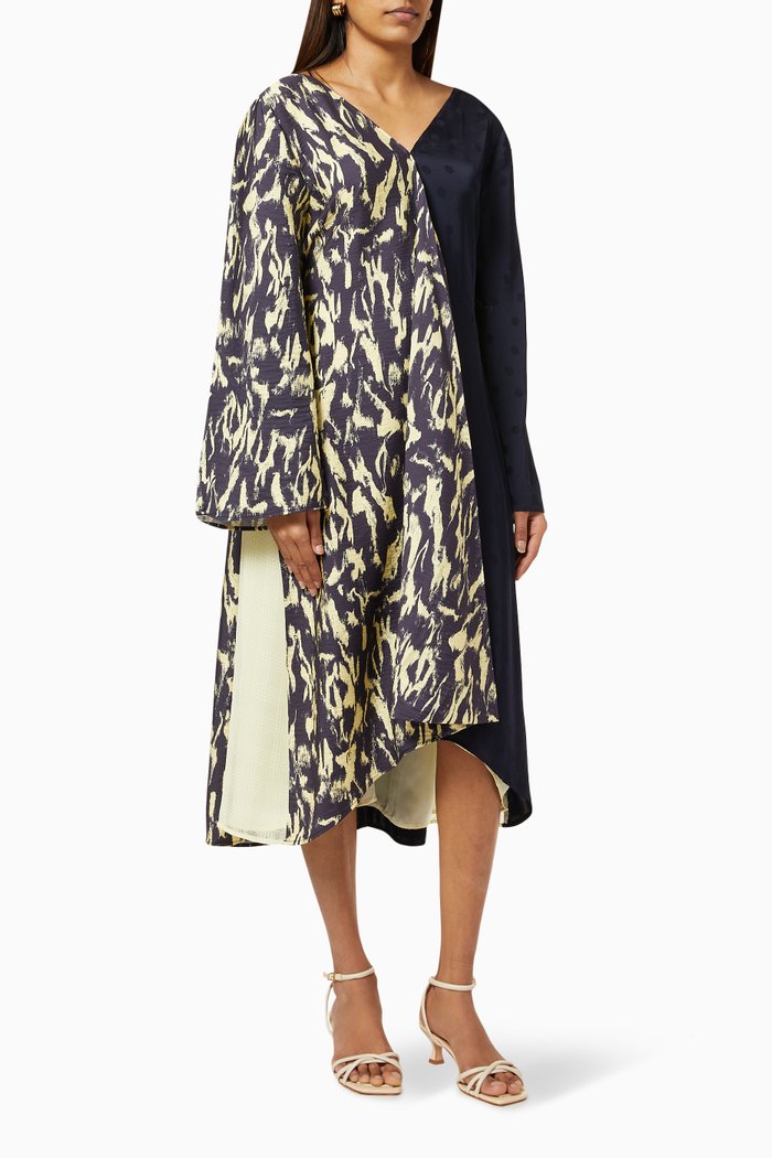 

Pola Patchwork Dress in Crepe, Multicolour