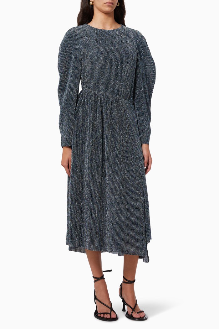 

Luella Midi Dress in Lurex Jersey, Blue