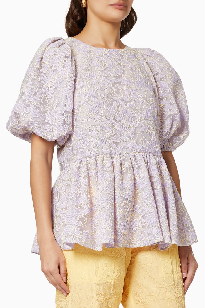 

Liw Top in Embroidered Organza, Purple