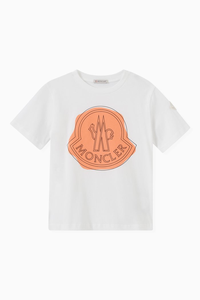 

Moncler Contrast Badge T-shirt in Jersey, White