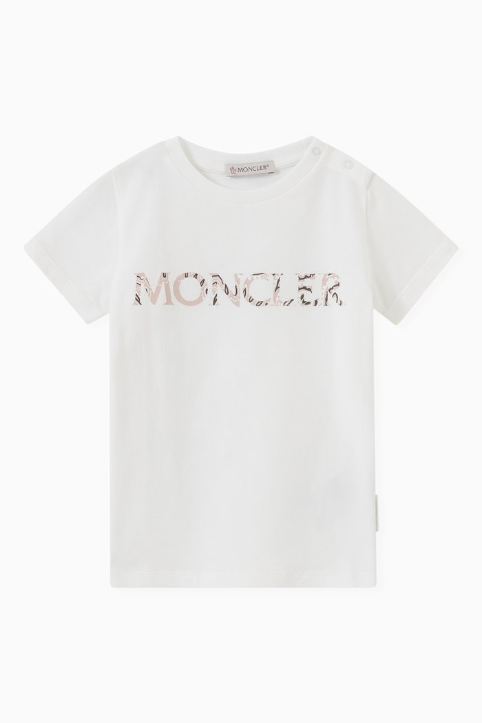 Moncler Logo Printed T-shirt in Jersey, White