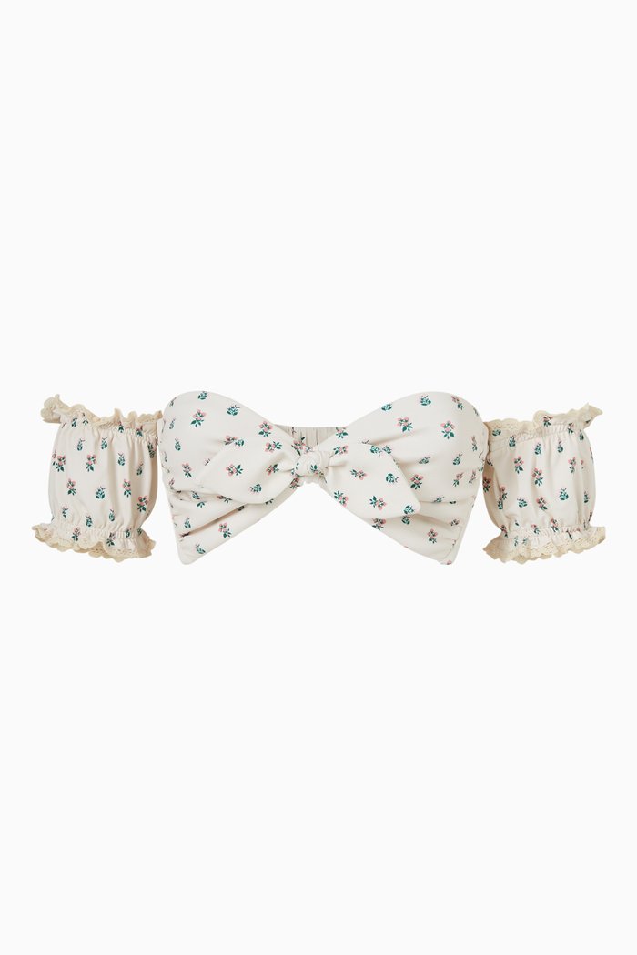 

Mama Sleeves Bikini Top, White
