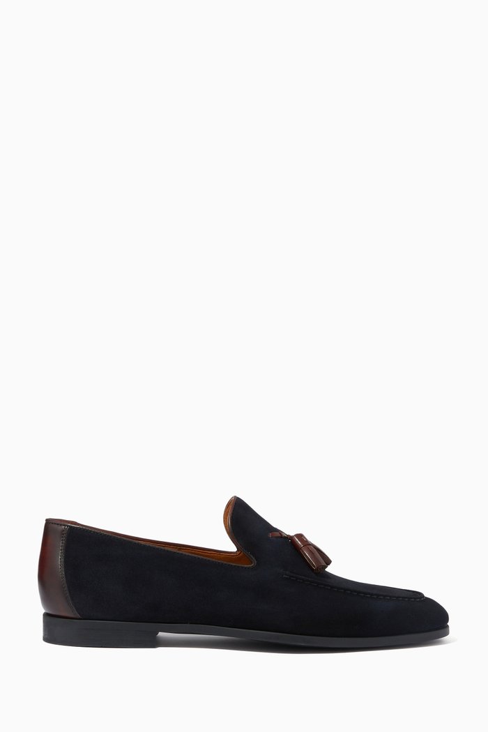 

Aston Tassle Loafers in Suede Leather, Blue