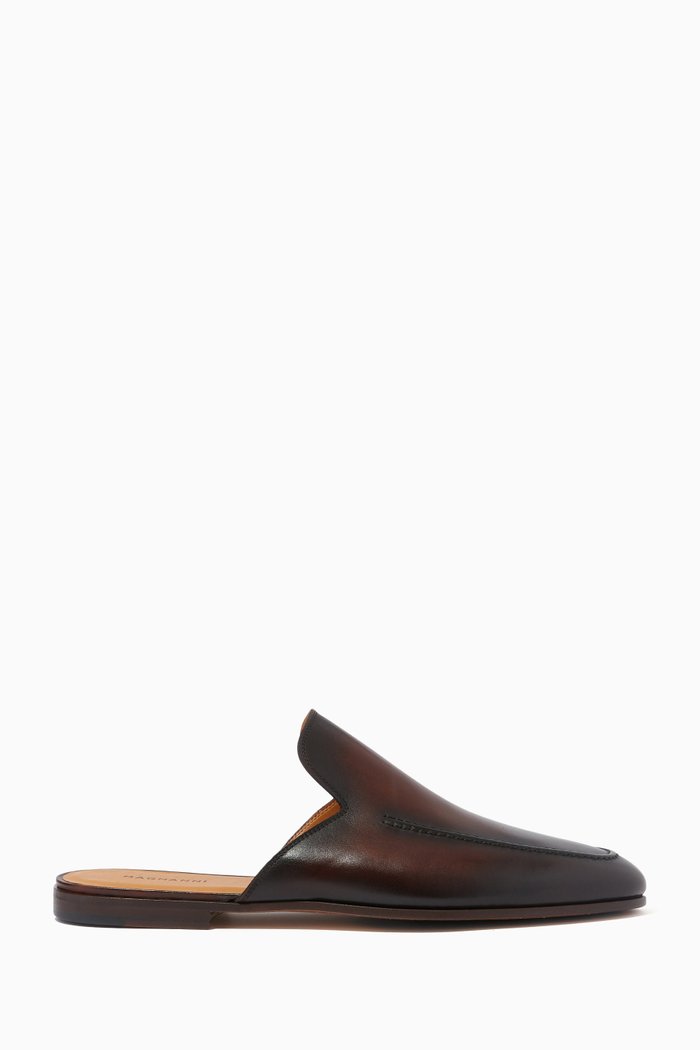 

Slip-on Mules in Smooth Leather, Red