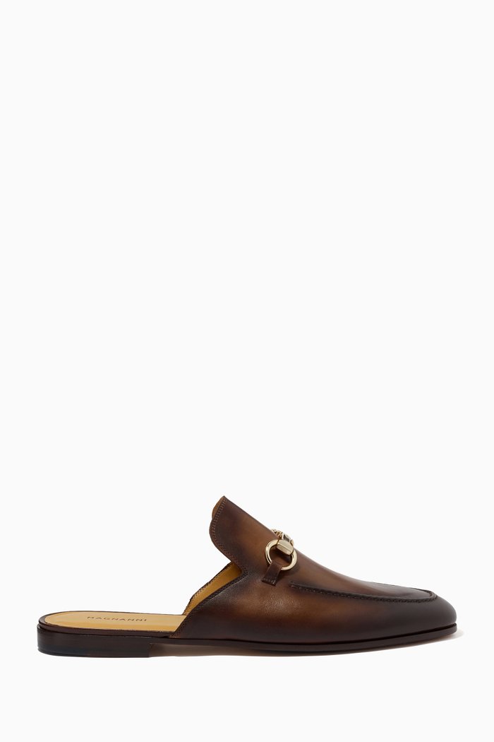 

Horsebit Mule Loafers in Leather, Brown