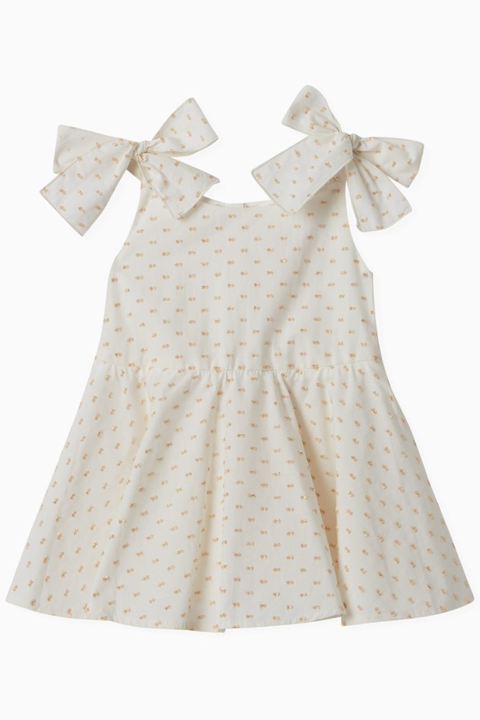 

Big Bow Dress & Bloomers Set, Neutral