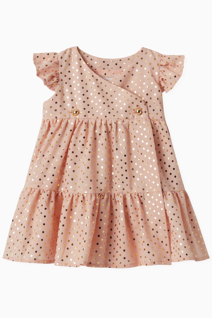 

Tiered Wrap Dress, Gold