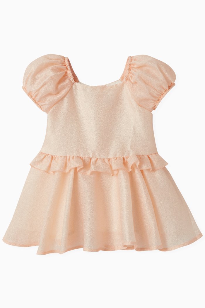 

Balloon Sleeve Dress in Crepe, Pink