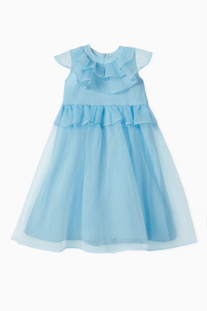 

Ruffle Collar Dress, Blue