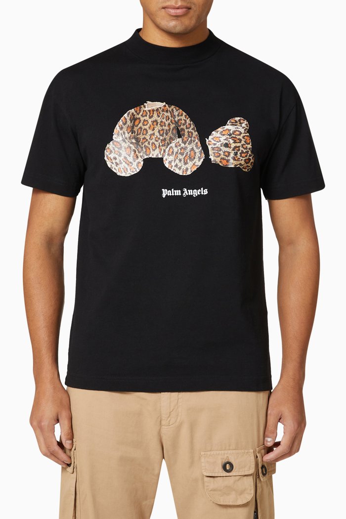 

Leopard Bear T-shirt in Cotton Jersey, Black