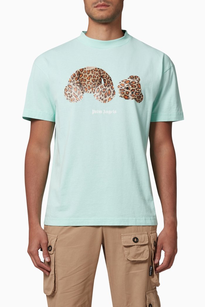 

Leopard Bear T-shirt in Cotton Jersey, Blue