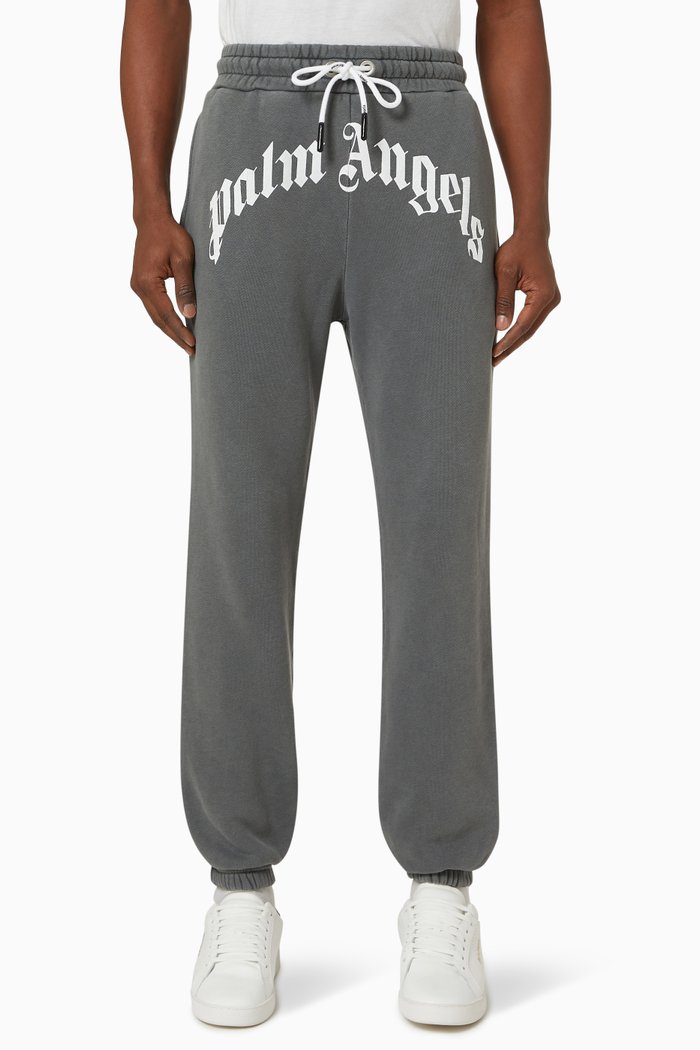 

Curved Logo Sweatpants in Cotton Jersey, Black