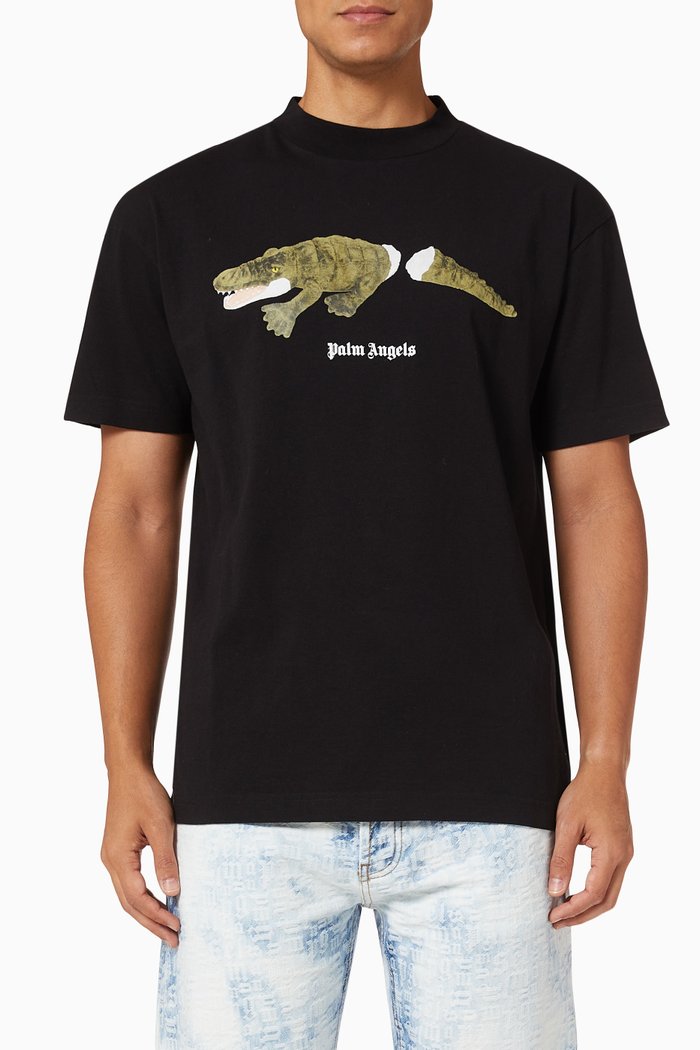 

Crocodile Classic T-shirt in Cotton, Black