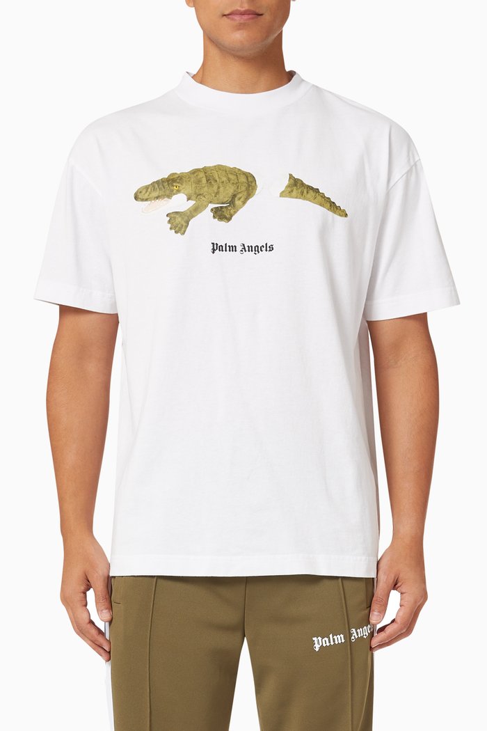 

Crocodile Classic T-shirt in Cotton, White