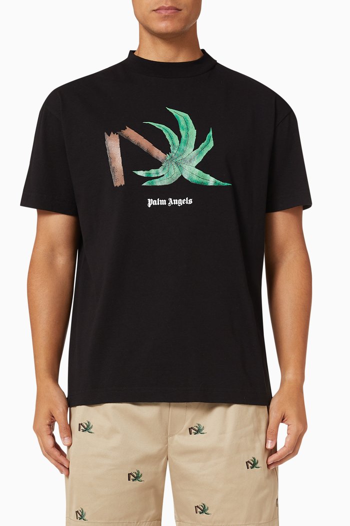 

Broken Palm Logo T-shirt in Cotton, Black