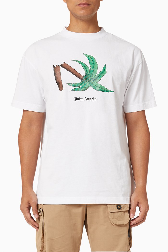 

Broken Palm Logo T-shirt in Cotton, White