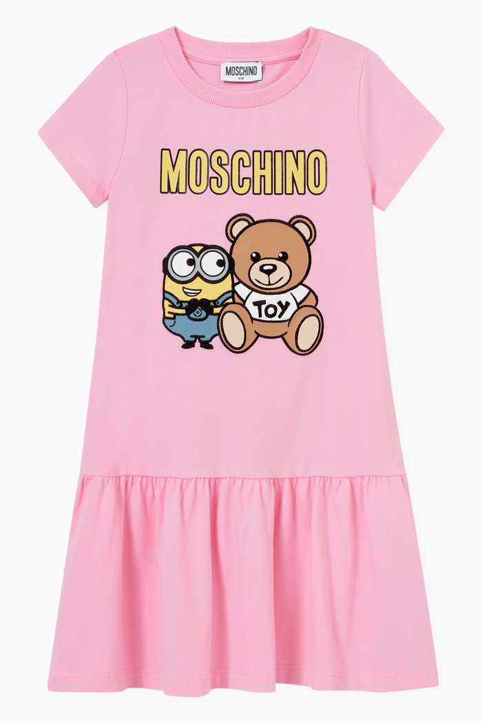 

Minions© & Teddy Bear Print Dress in Cotton, Pink
