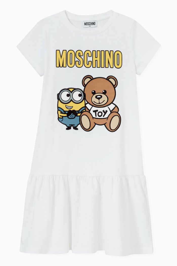 

Minions© & Teddy Bear Print Dress in Cotton, White