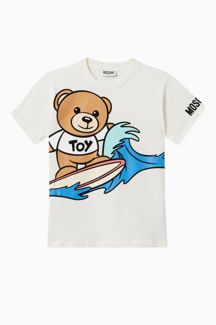

Surfer Teddy Bear T-shirt in Cotton, White