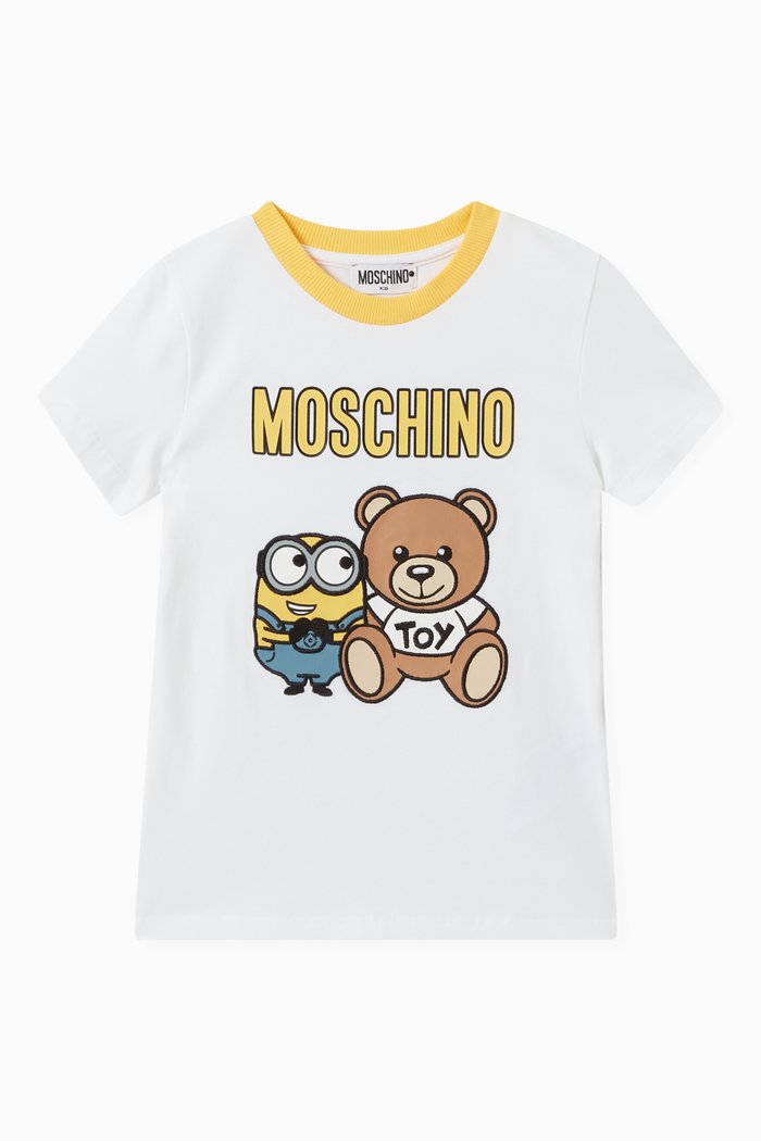 

Minions© & Teddy Print T-shirt in Cotton, White