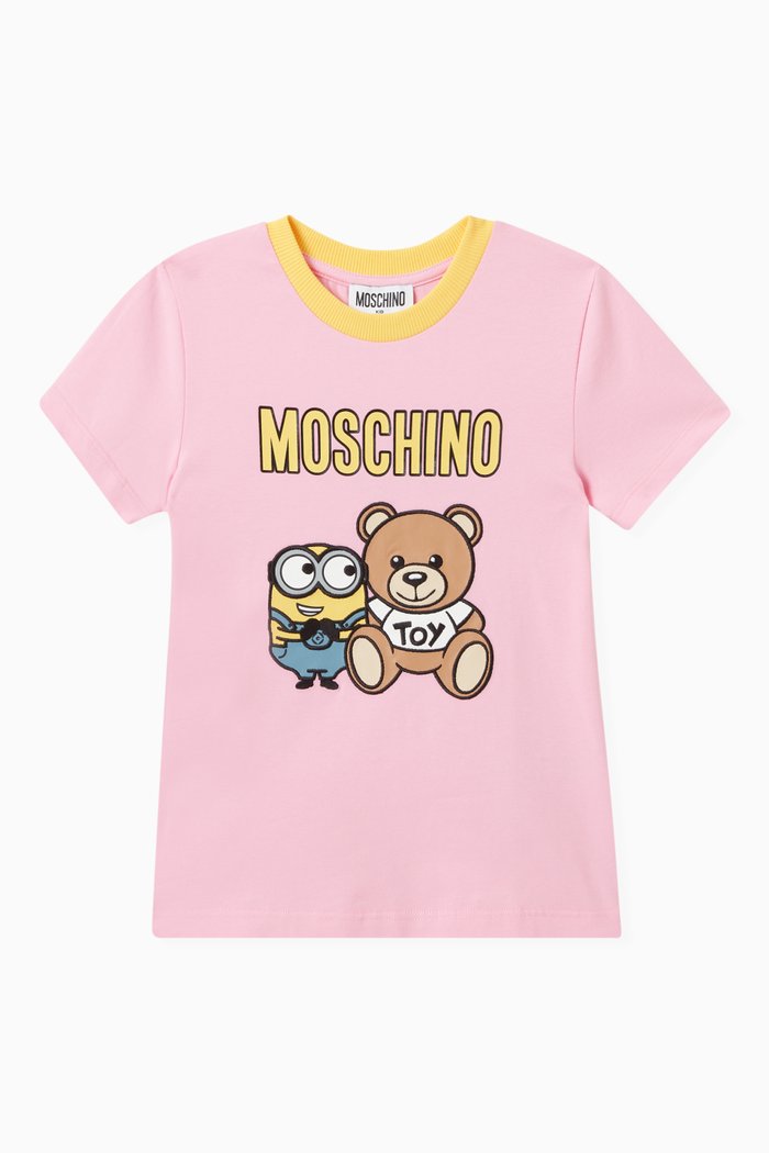 

Minions© & Teddy Print T-shirt in Cotton, Pink