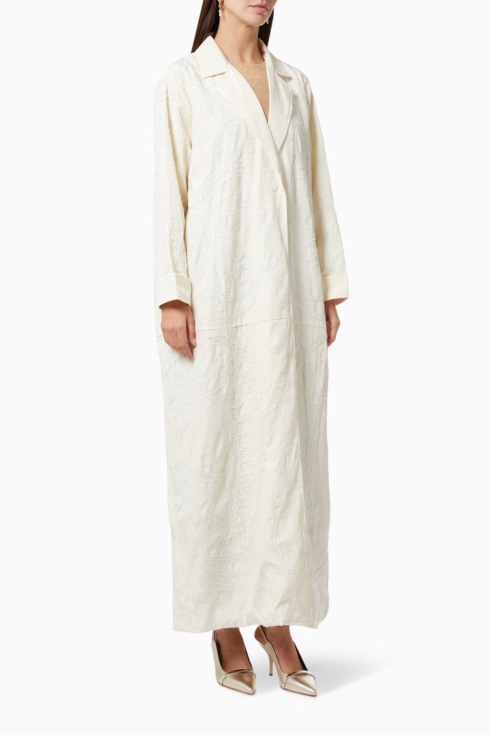 

Embroidered Coat, White
