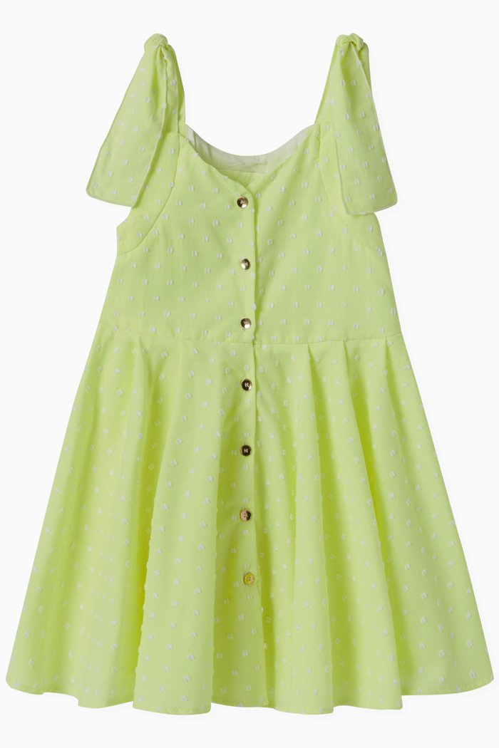 

Large Bow and Button Dress, Yellow