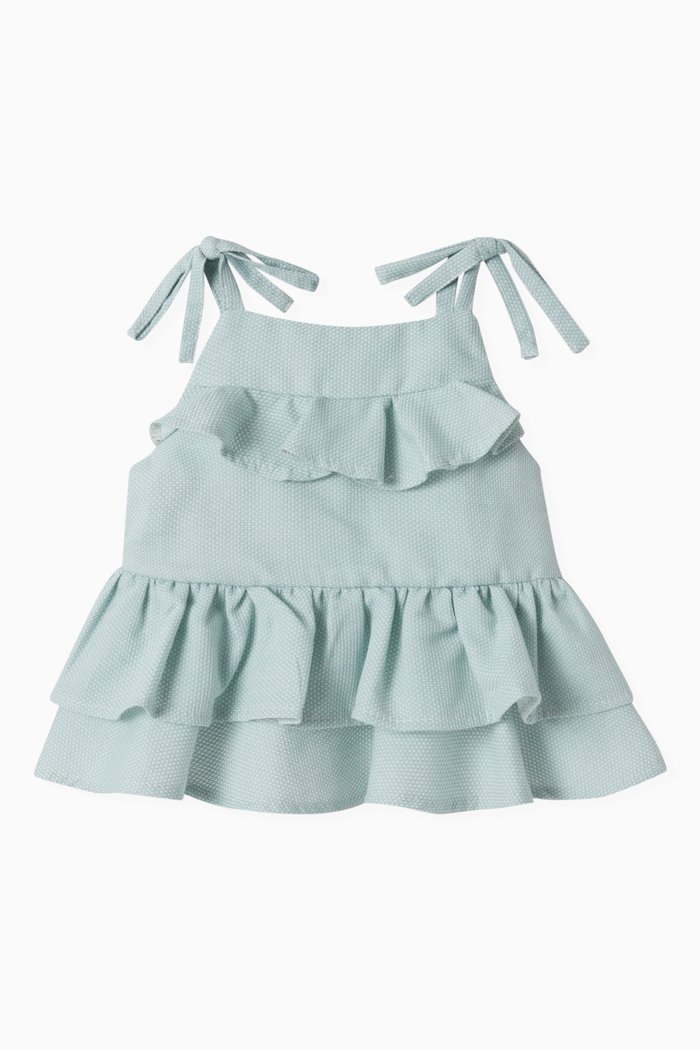 

Tiered Frill Top, Blue