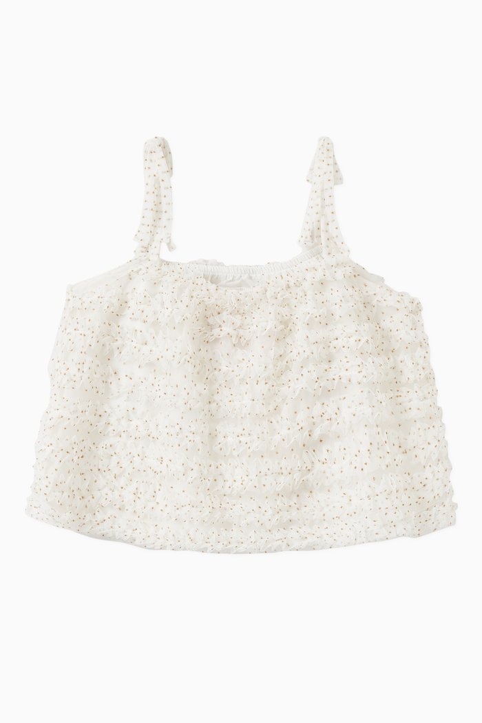 Dotted Tulle Blouse, Neutral