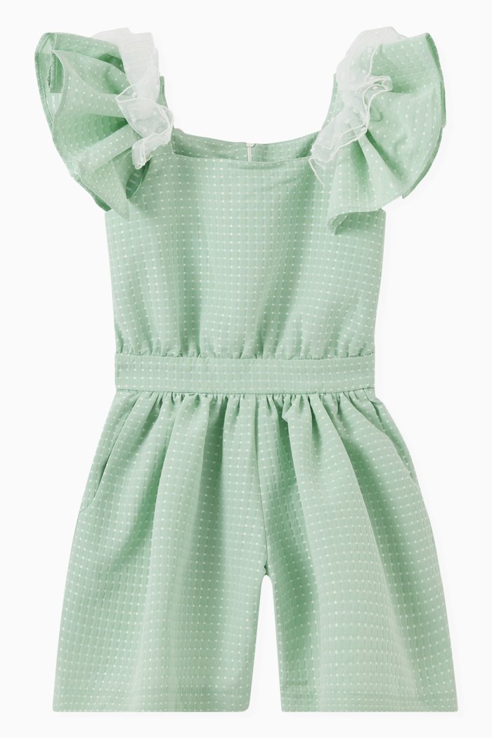 

Frill Cap Sleeve Jumpsuit, Green