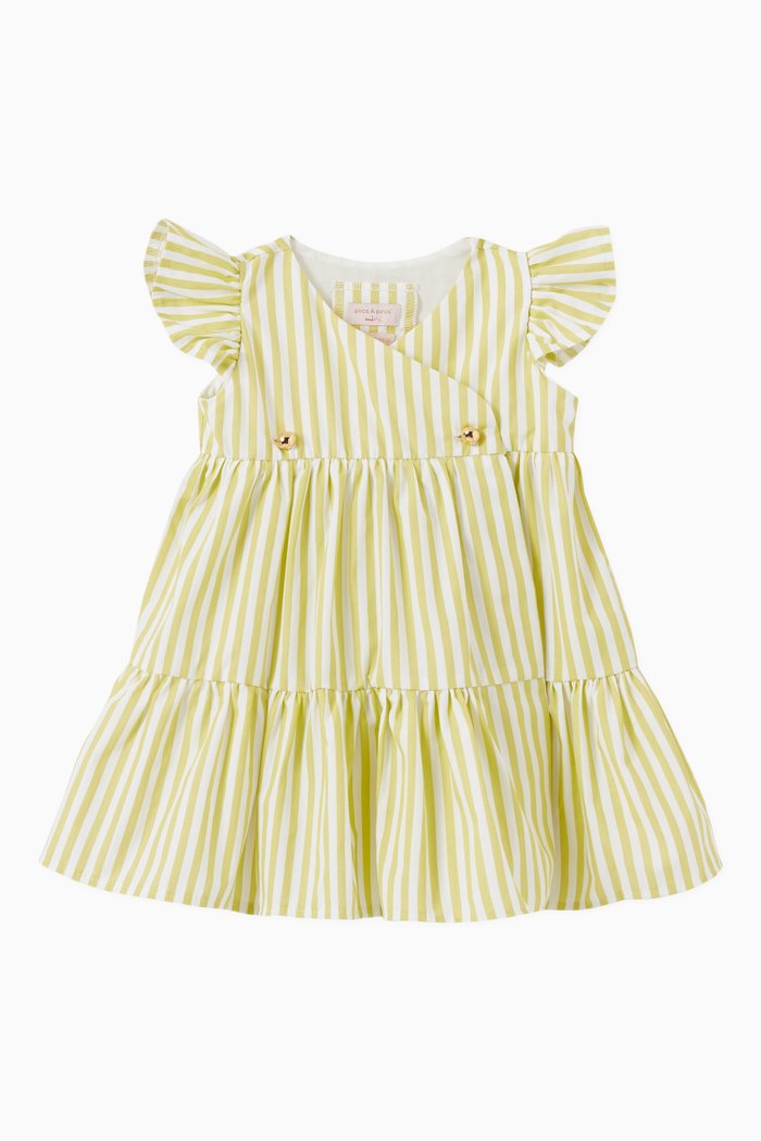 

Tiered Striped Dress, Yellow