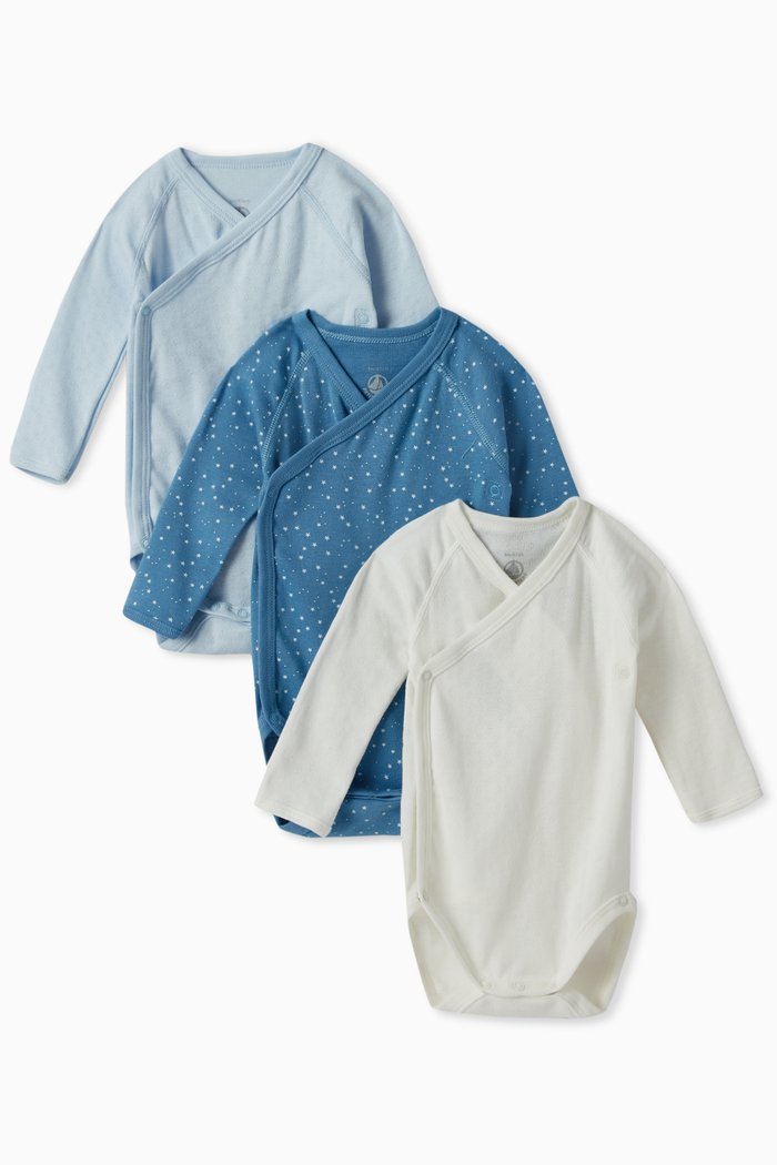 

Long Sleeve Wrapover Bodysuit in Organic Cotton, Multicolour