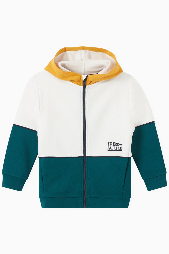 

Colourblock Hoodie in Fleece, Multicolour